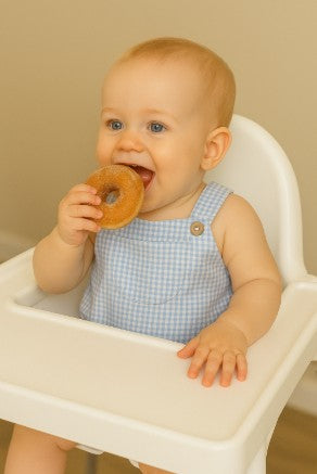 Basics - Blue Seersucker Baby boy overall