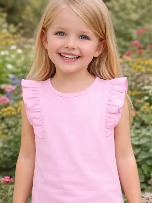 Positano Collection Pink Girl's Pima Top - Little Threads Inc. Children's Clothing