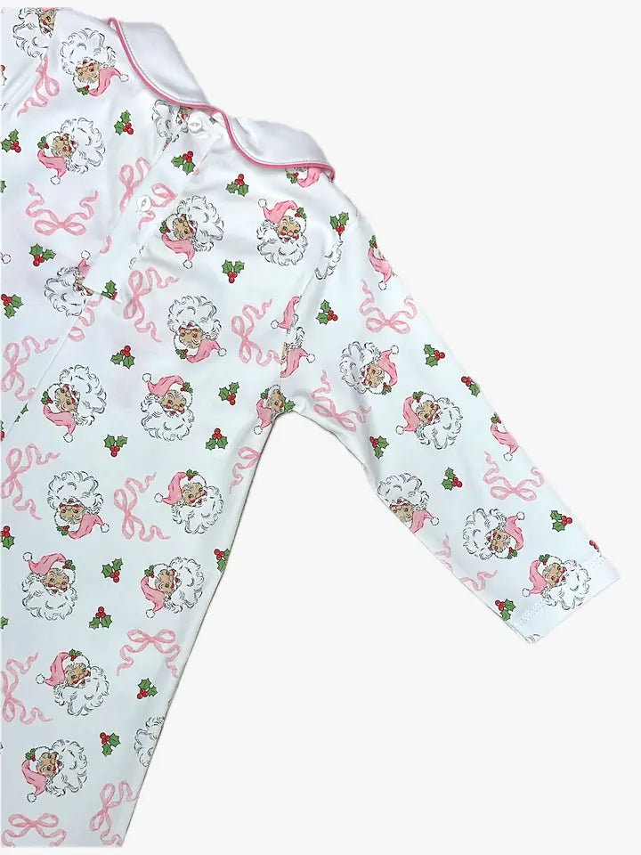 Santa Girl's bows dress Pink Santa Collection - Little Threads Inc. Children's Clothing