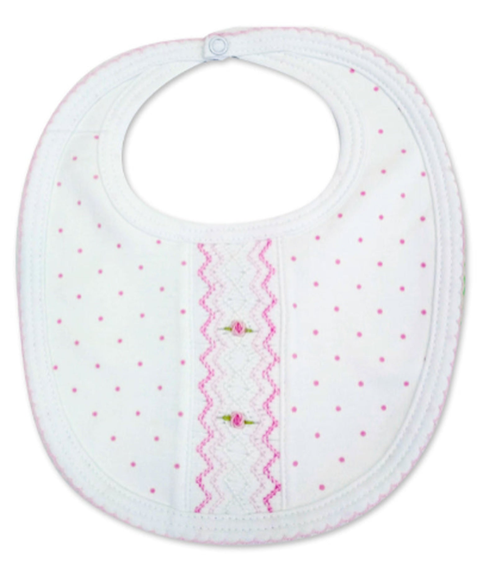 Baby Girl's Pink Dot Flower Bib
