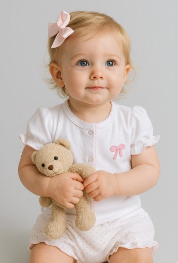 Baby Girl's Pink Bows Bloomer Set