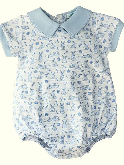 Easter Bunnies Romper Boy Pima Cotton