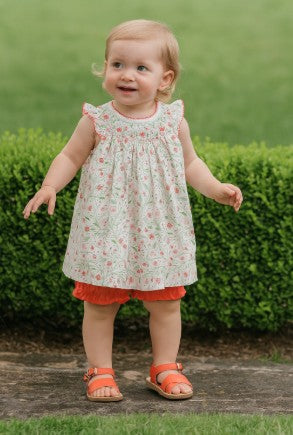 Cherry Blossoms Girl's Hand Smocked Bishop