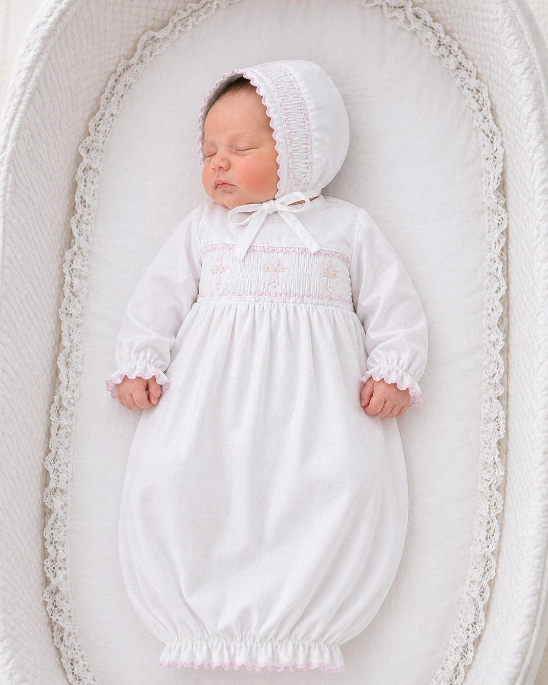 Baby Girl's Pink Cross Daygown
