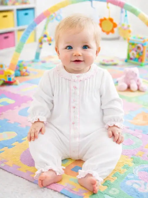 Rosevines Girl Pima Cotton Converter Baby Gown - Little Threads Inc. Children's Clothing