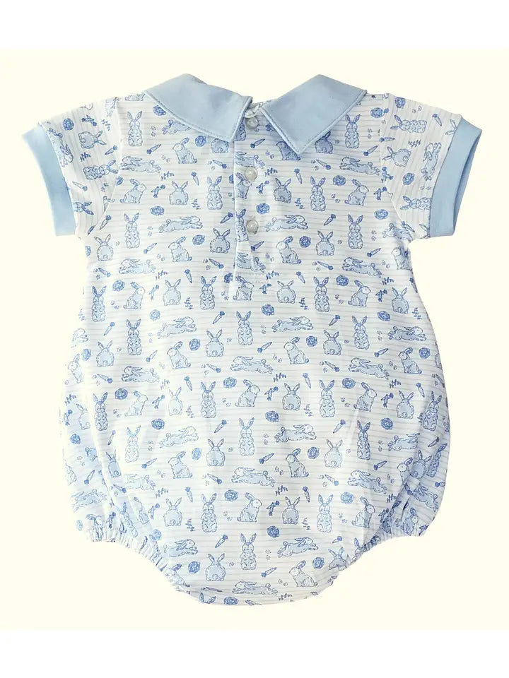 Easter Bunnies Romper Boy Pima Cotton
