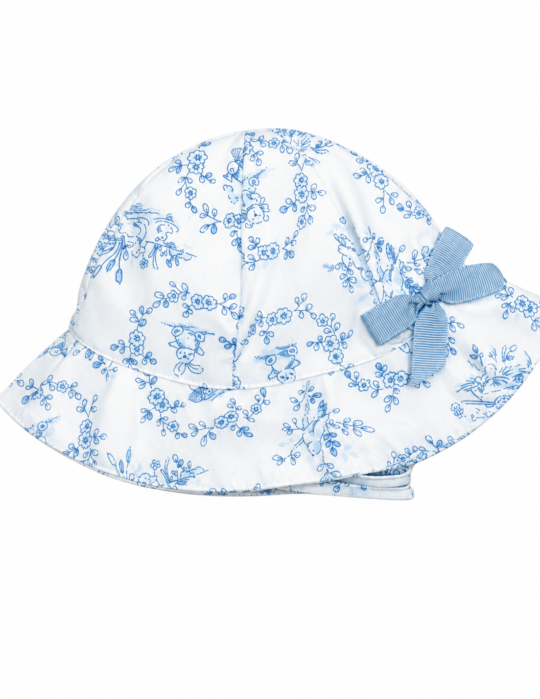 Baby Girl's Sunhat Bundle- Blue Striped, Duckies, Berries and Flowers and Whales