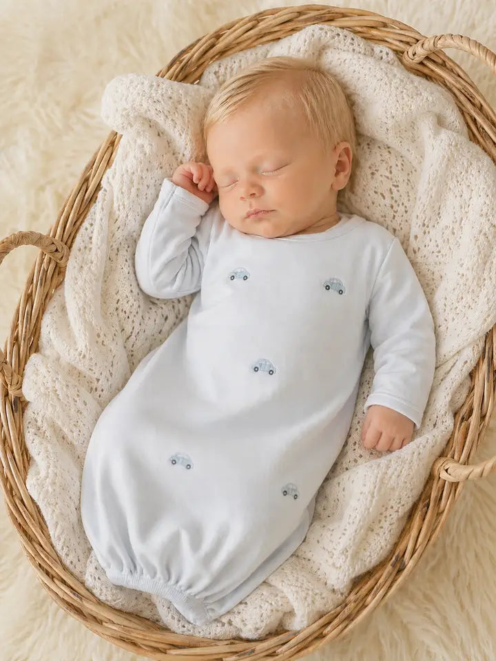 Baby Boy's Blue Cars Daygown - Little Threads Inc. Children's Clothing