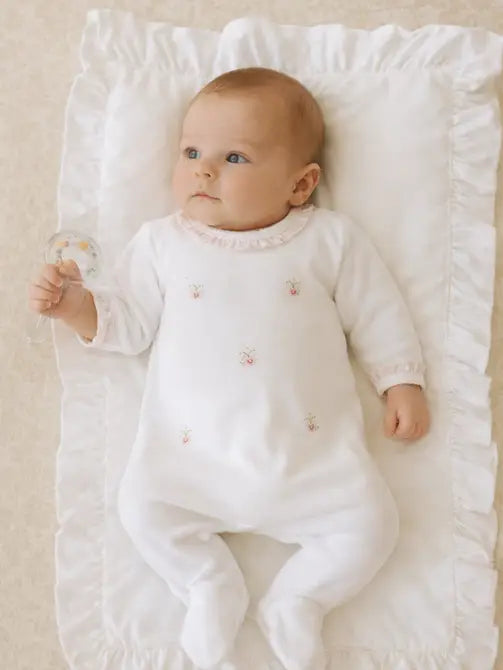 Flower Bouquets Girl Pima Cotton Baby Footie - Little Threads Inc. Children's Clothing