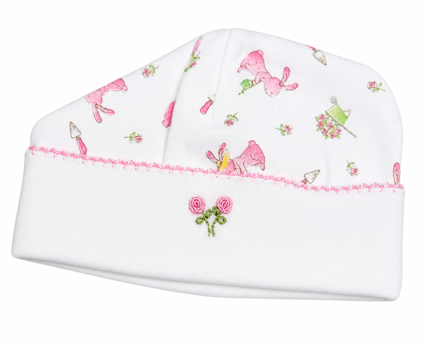 Baby Girls Hat Bundle- pink bows, easter bunny, strawberry and pink bouquet