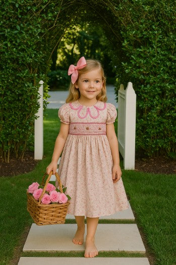 Girls hand smocked dress Cameron Collection