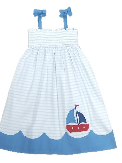 Sailboat Girls Sundress - Little Threads Inc. Children's Clothing