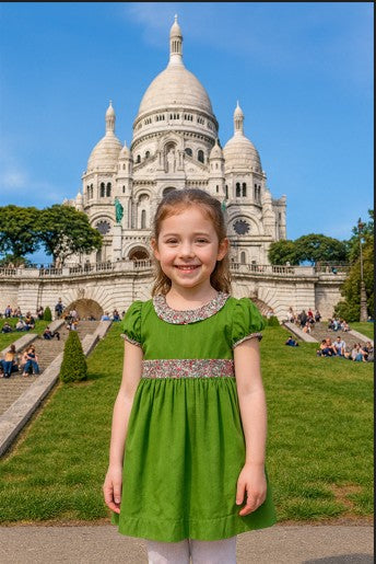 Janelle Green Corduroy classic dress - Little Threads Inc. Children's Clothing