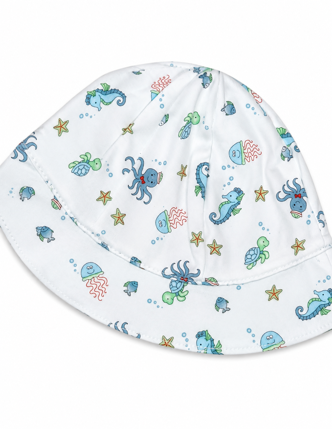 Boys Sunhat- Seahorses and Jellyfish, kites and Nautical Puppy