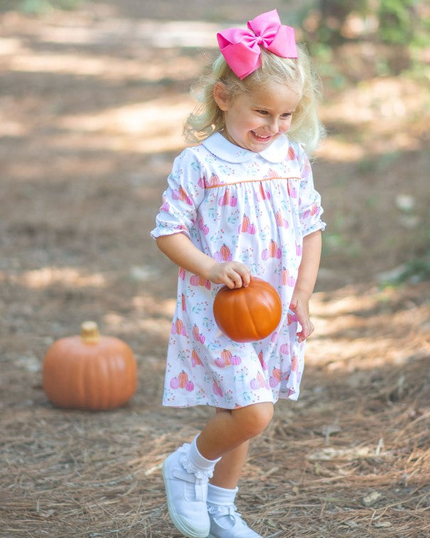 Fall Pumpkin Girl's Dress - Little Threads Inc. Children's Clothing