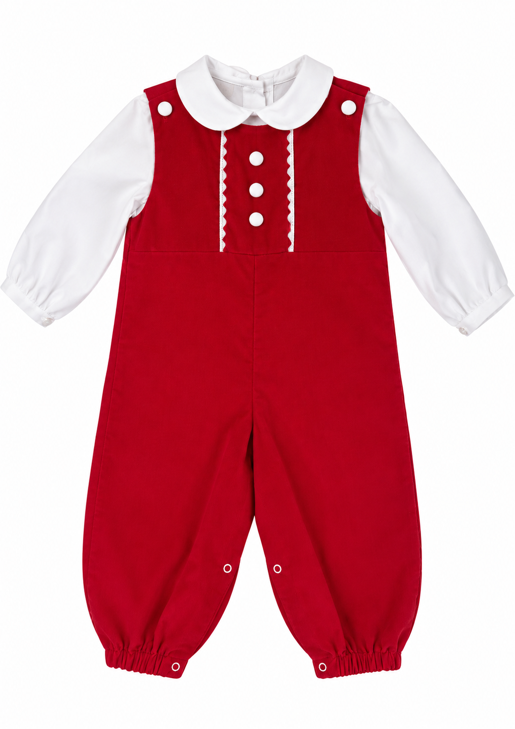 Boys Red Corduroy Overall Set - Little Threads Inc. Children's Clothing