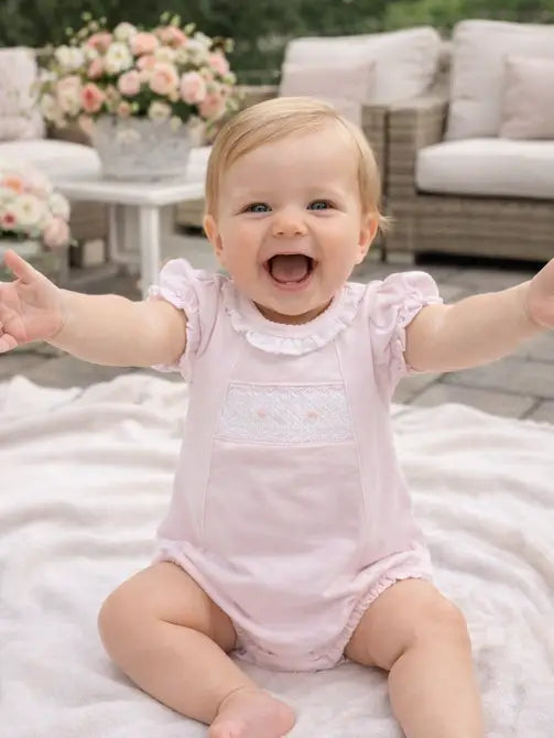Classic Pink Collection Smocked Romper