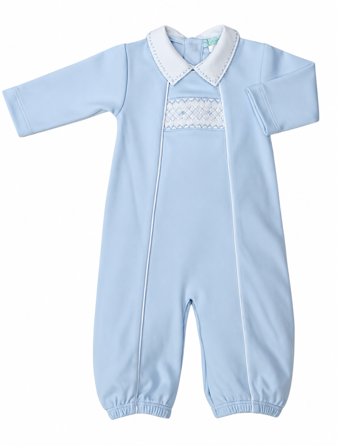 Baby Boy Pima cotton smocked converter gown