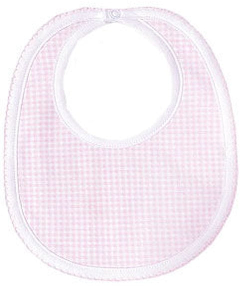 Baby Girl's Pink Check Pima Cotton Bib