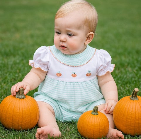 Baby Girl's Pumpkin Romper - Little Threads Inc. Children's Clothing