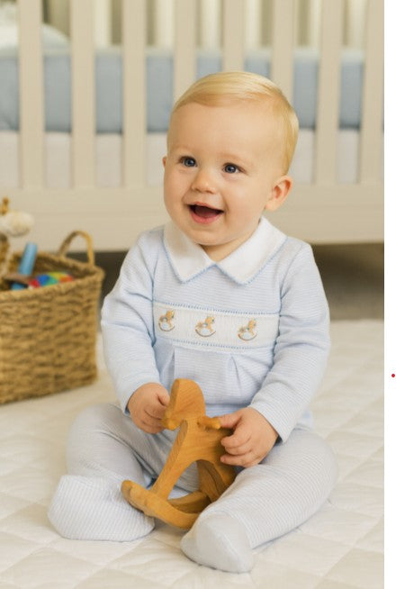 Pima Cotton Baby Boy Rocking Horse Footie - Little Threads Inc. Children's Clothing
