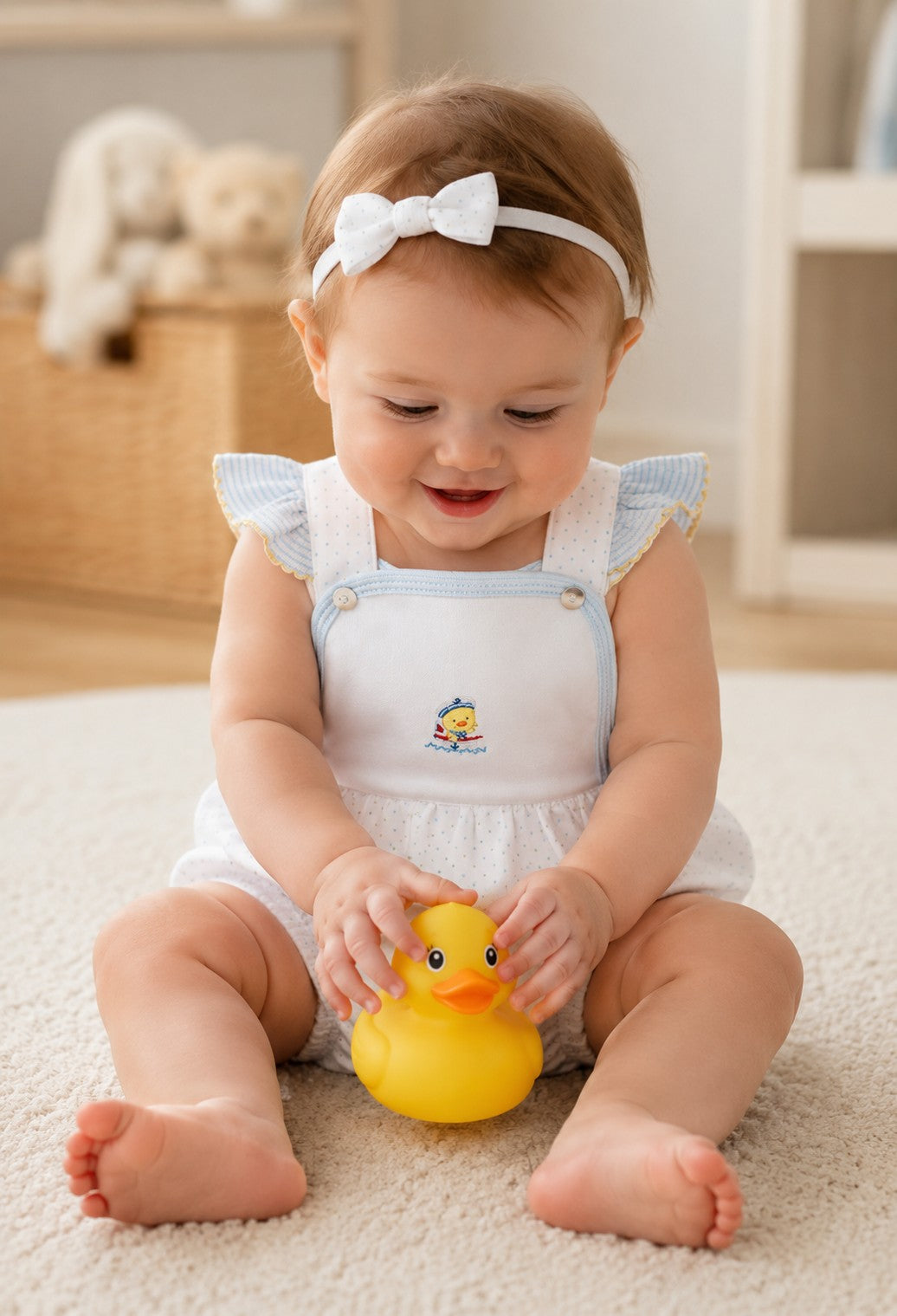 Sailor Duckies Girls' Romper
