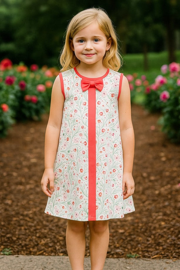 Cherry Blossoms A Line Girl's Dress - Little Threads Inc. Children's Clothing