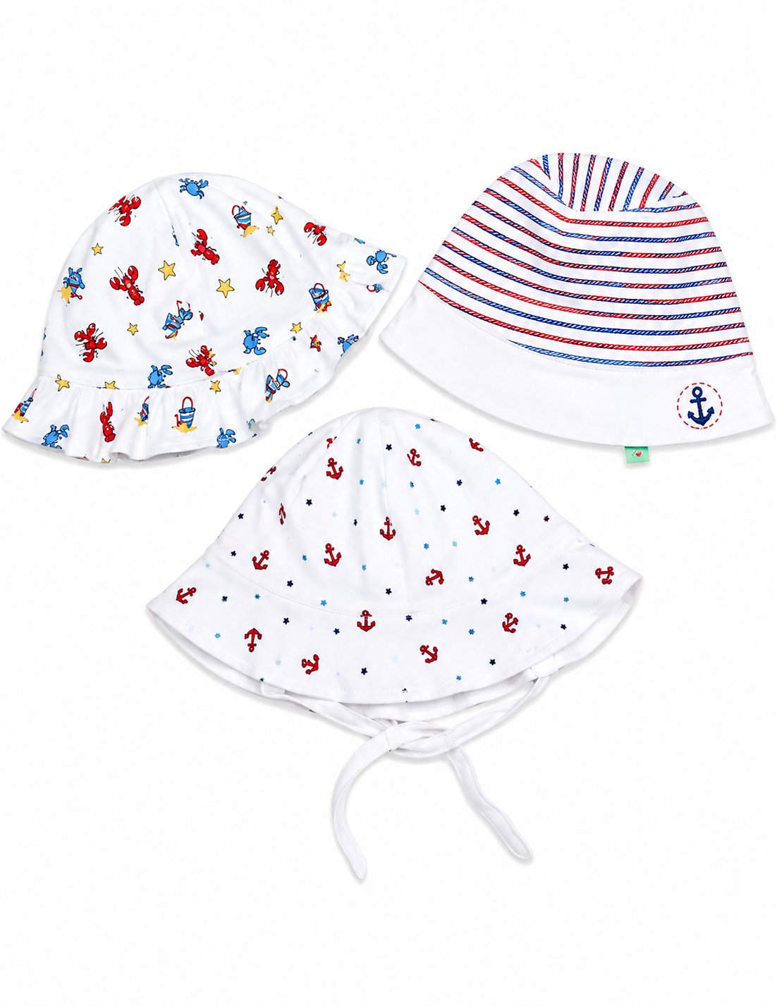 Baby Sunhat Bundle- Anchors, Nautical Bear, losbters and crabs