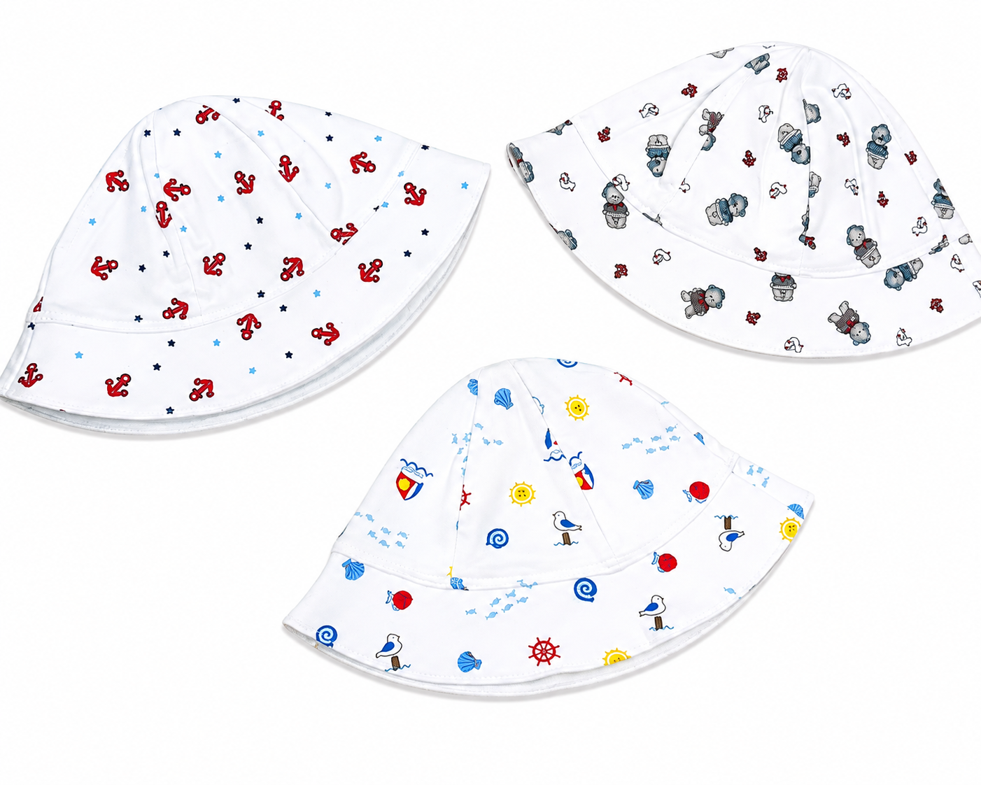 Sunhat Baby Boy Bundle- Anchors and Stars, Beach and Nautical Elephant