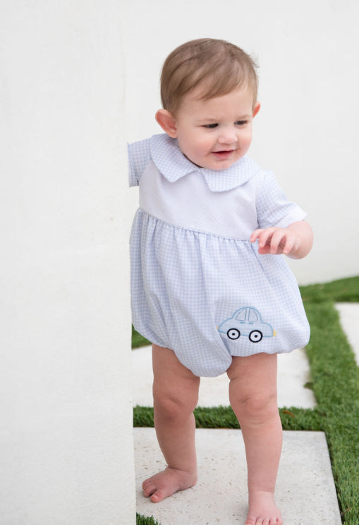Traffic applique baby boy's romper - Little Threads Inc. Children's Clothing