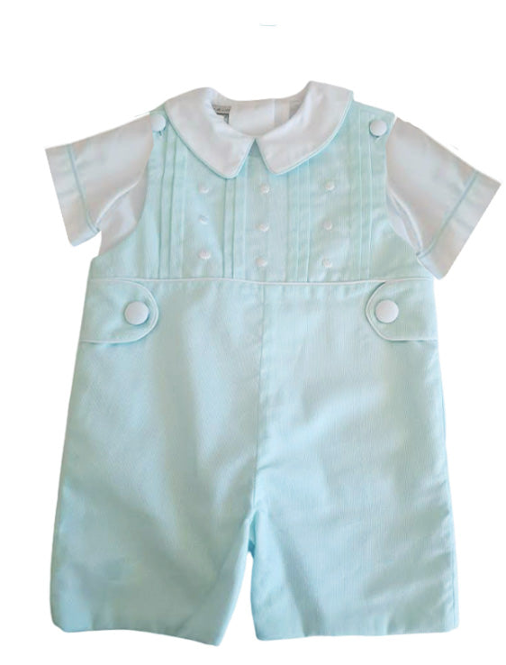 Baby Boys Mint Blue Easter Shortall Set