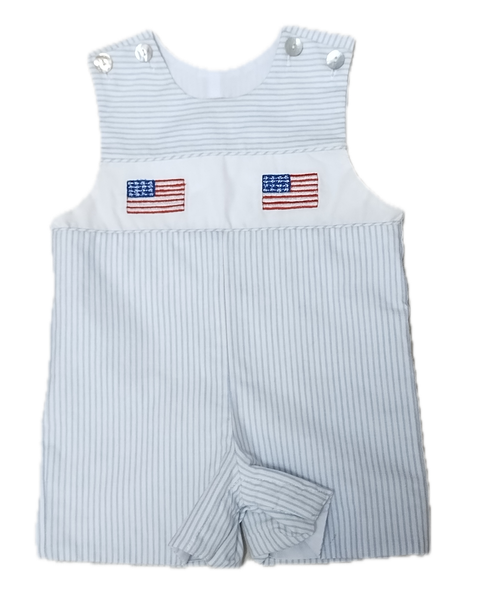 4th of July Applique boy's overall - Little Threads Inc. Children's Clothing