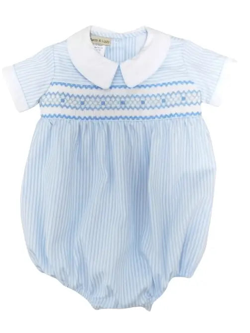 Margot Boy's Smocked and Striped Romper Set - Little Threads Inc. Children's Clothing