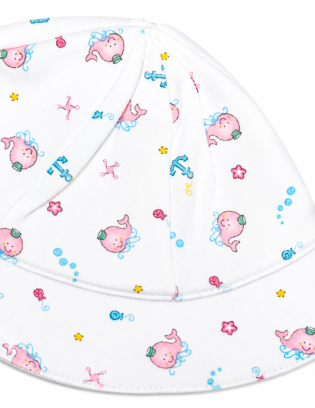 Baby Girl's Sunhat Bundle- Blue Striped, Duckies, Berries and Flowers and Whales