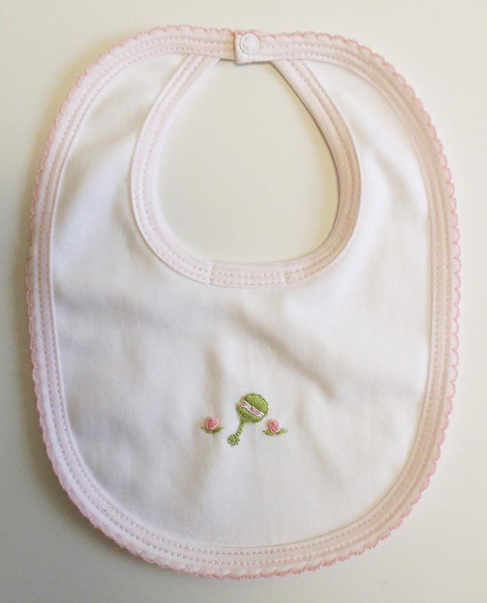 Girls Pink & White Bib - Little Threads Inc. Children's Clothing