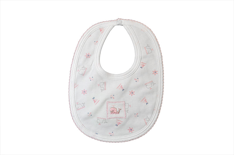 Baby Girl's Pink Whale Print Bib - Little Threads Inc. Children's Clothing