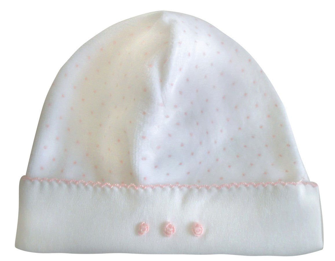 Pink Polka Dot Velour Girl Hat - Little Threads Inc. Children's Clothing