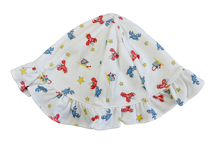 Crabs  and Lobster print baby sunhat - Little Threads Inc. Children's Clothing