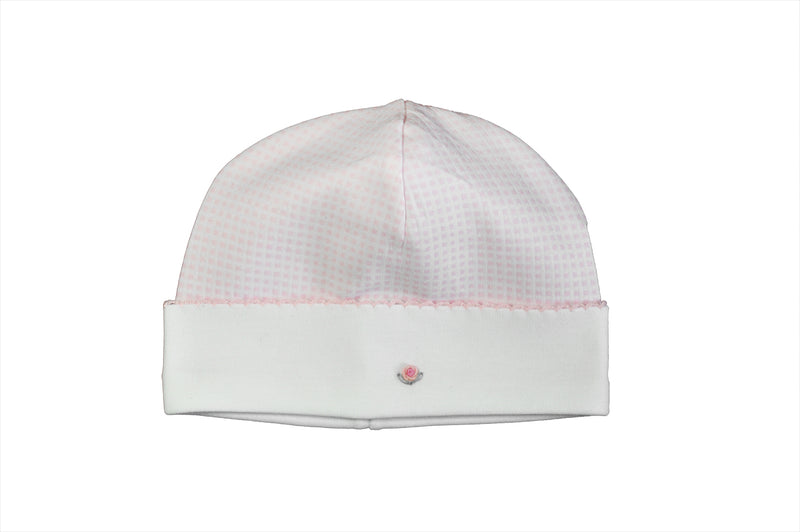 Pink Checkered Rose Girl Hat - Little Threads Inc. Children's Clothing