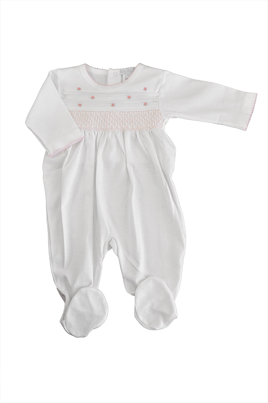 Baby Girl's Pink Smocked Footie - Little Threads Inc. Children's Clothing