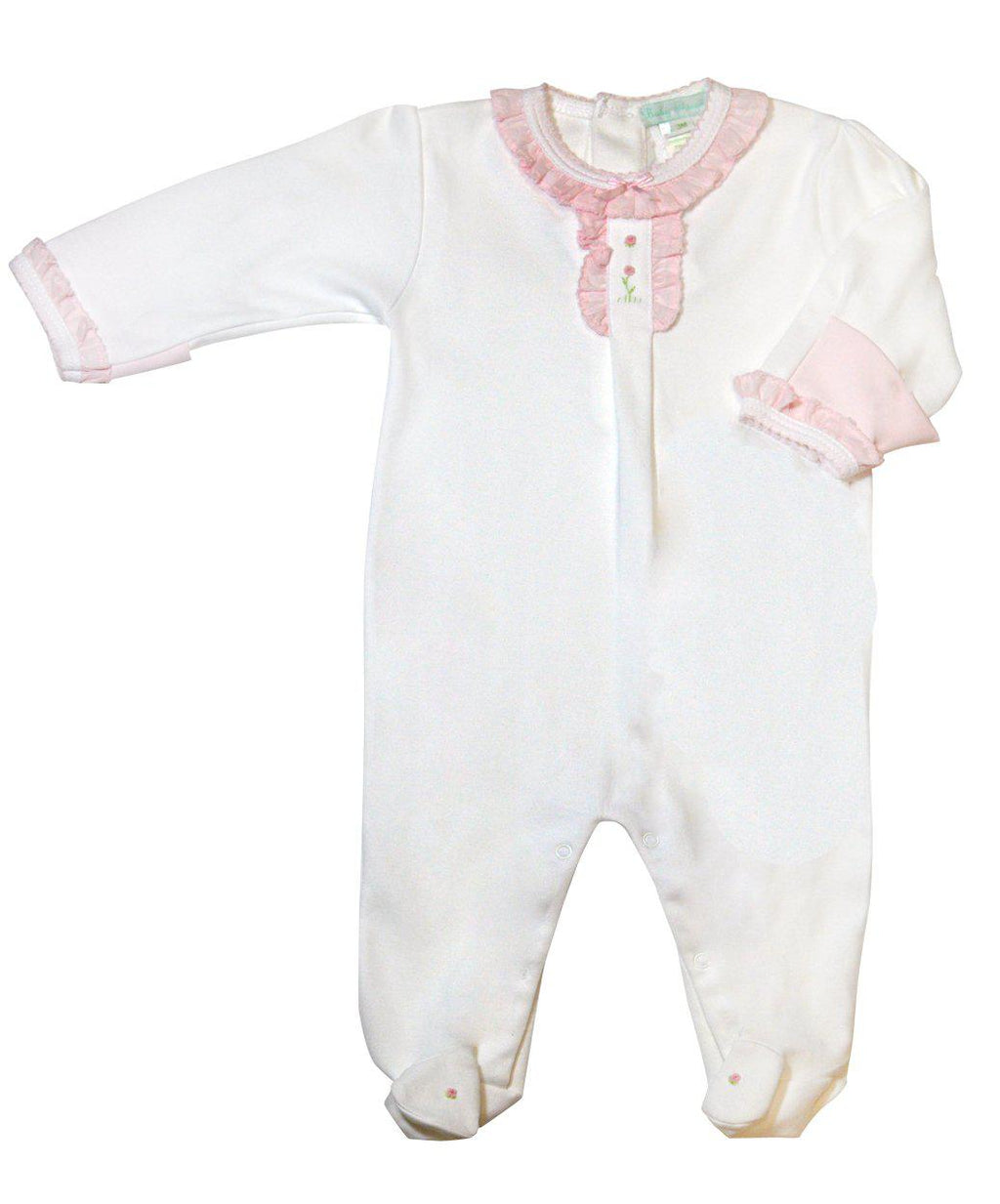 Rose Vine White Footie - Little Threads Inc. Children's Clothing