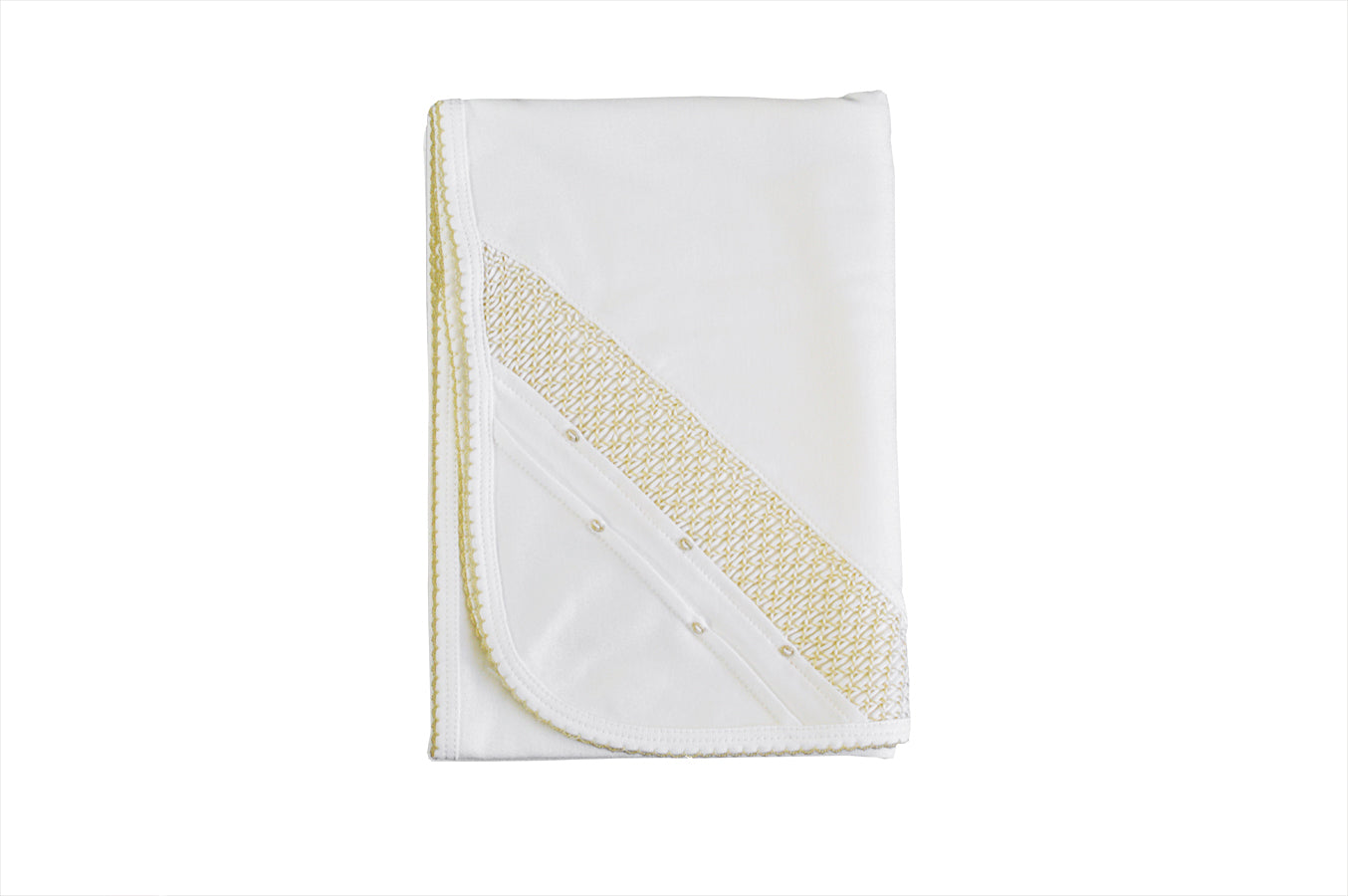 Unisex Ecru Smocked Baby Blanket - Little Threads Inc. Children's Clothing