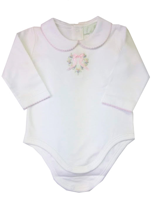 Heart roses embroidered baby girl onesie - Little Threads Inc. Children's Clothing