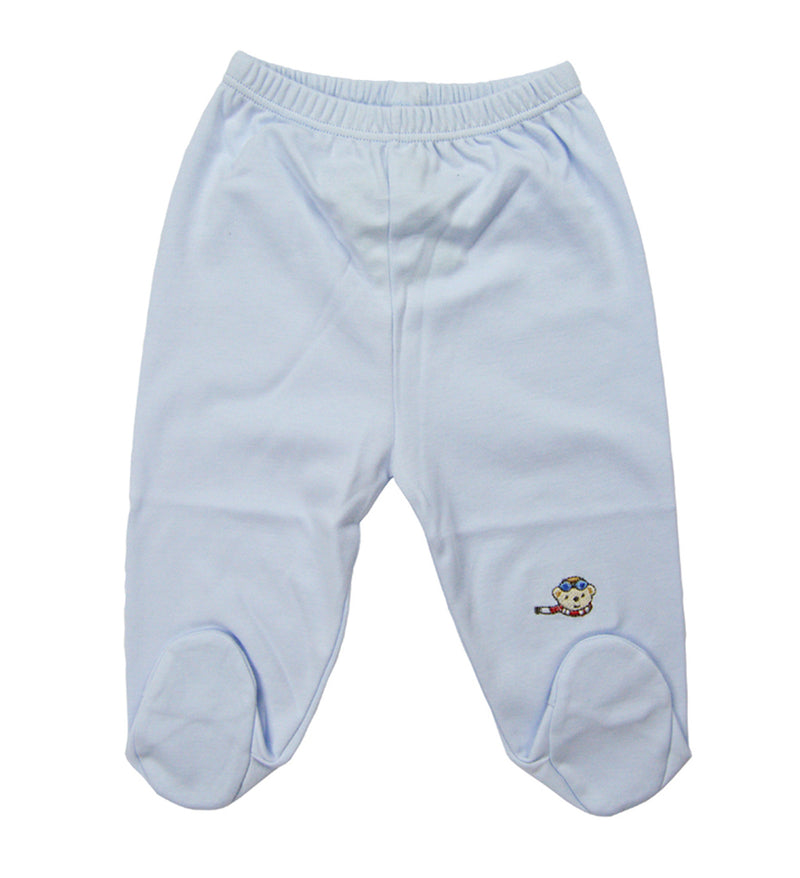 Blue pima cotton baby boys pants - Little Threads Inc. Children's Clothing