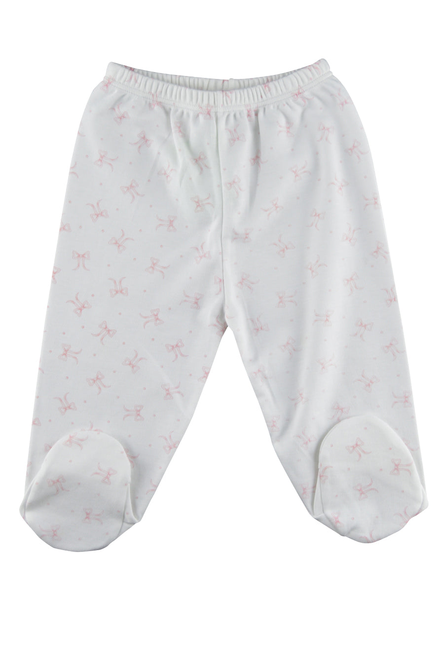Girl's Pink Bows Footie Pants - Little Threads Inc. Children's Clothing