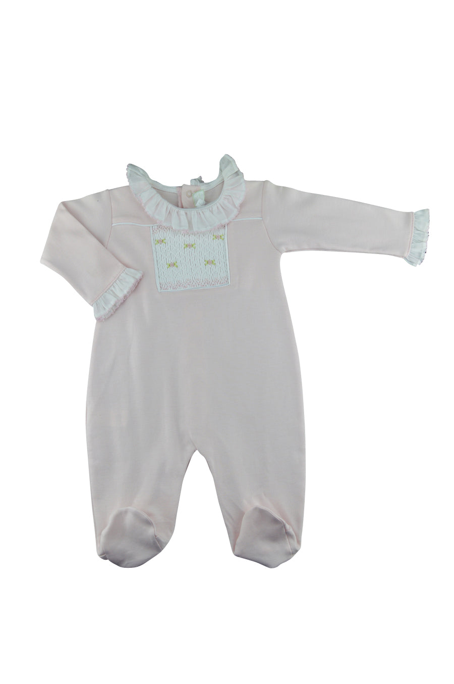 Baby Girl's Pink Smocked Ruffle Footie - Little Threads Inc. Children's Clothing