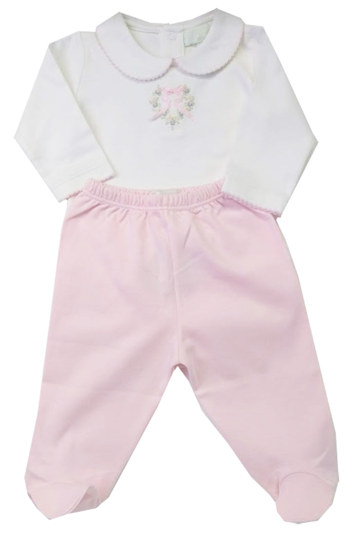 Heart roses embroidered baby girl onesie - Little Threads Inc. Children's Clothing