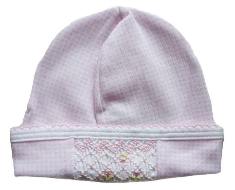 Pink Check Smocked Hat - Little Threads Inc. Children's Clothing