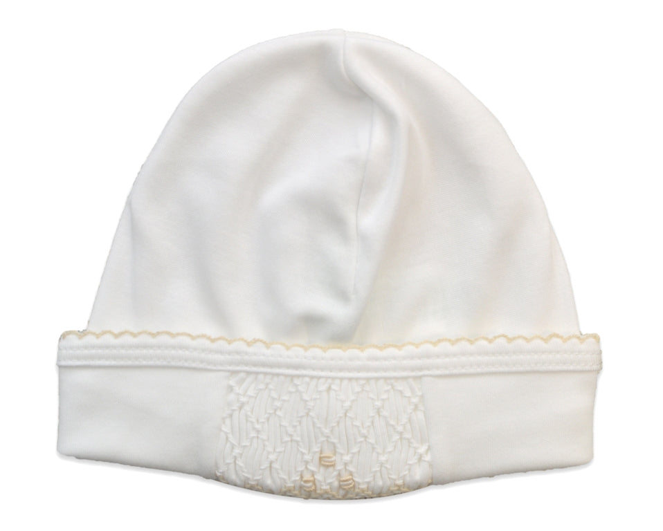 Baby Girl's White Smocked Ecru Hat - Little Threads Inc. Children's Clothing