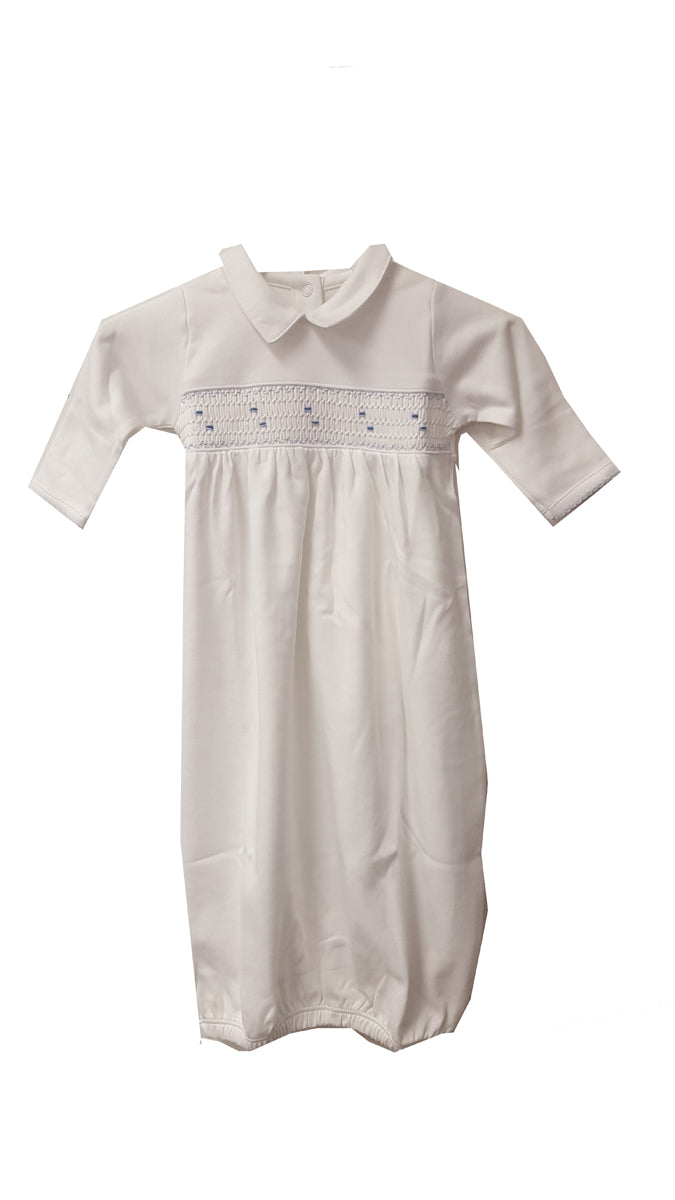 Baby Boy's White Smocked Gown - Little Threads Inc. Children's Clothing